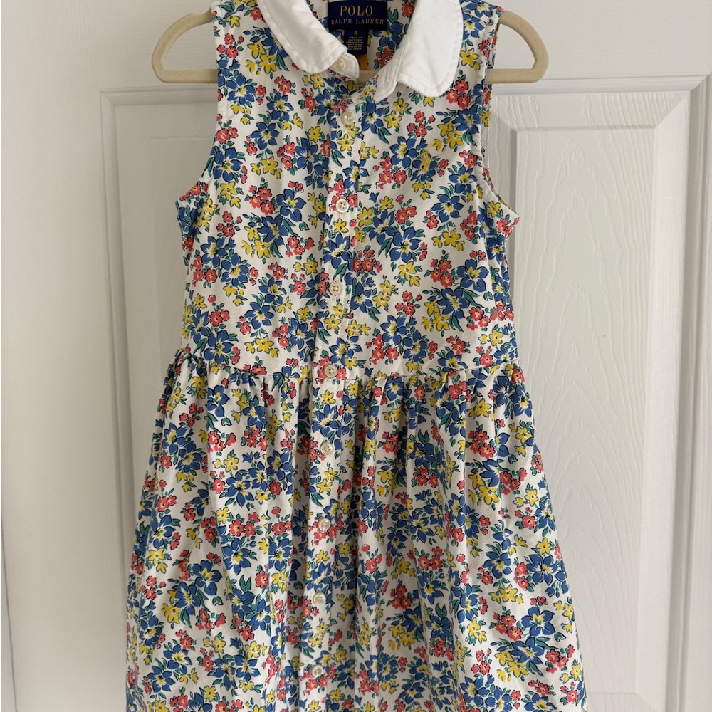 Polo by Ralph Lauren Cream Sundress Sleeveless Peter Pan Collar